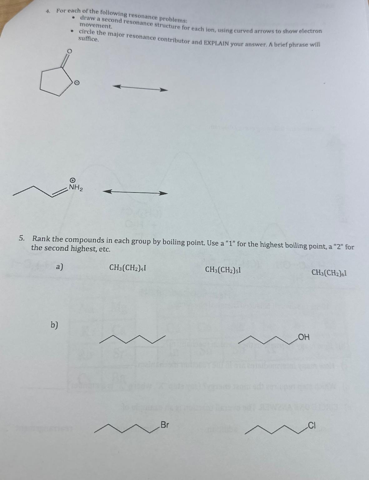 Solved For Each Of The Following Resonance Problemsdraw A 7903