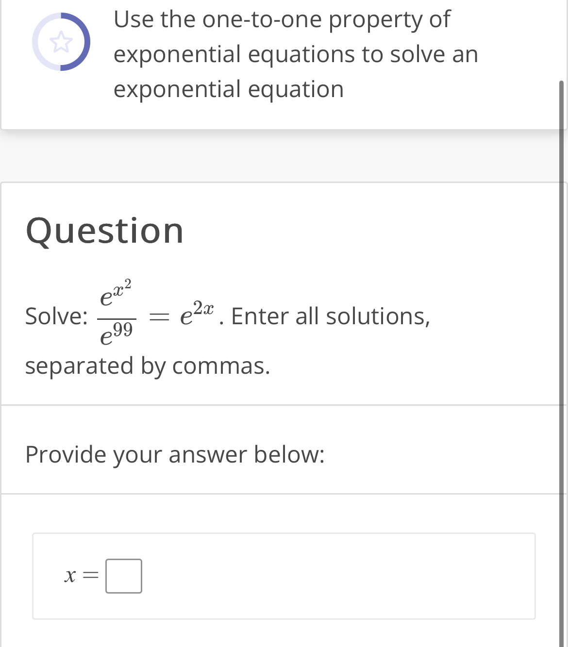 Solved Use the one-to-one property of exponential equations | Chegg.com