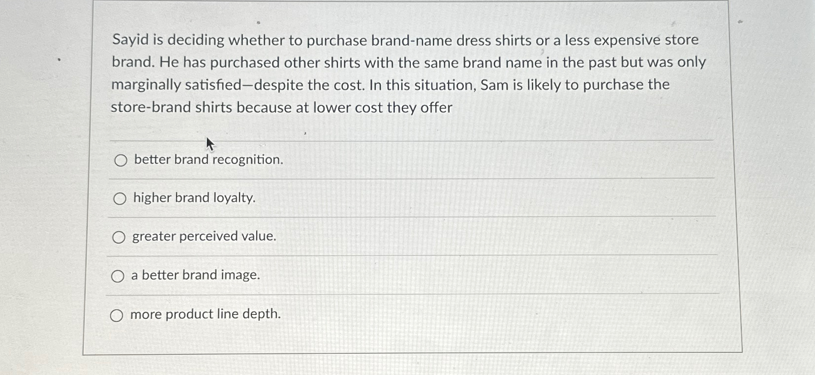 Solved Sayid is deciding whether to purchase brand-name | Chegg.com