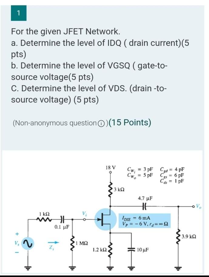 Solved 2 For the given BJT Network amplifier. a. Determine | Chegg.com
