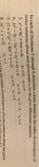 Solved In each of Problems 5 through 8, determine a lower | Chegg.com