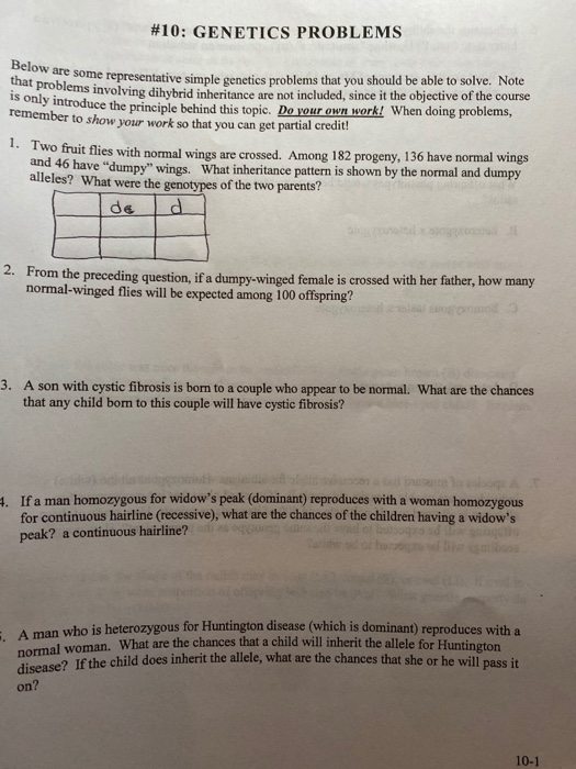 Genetics practice problems pdf image