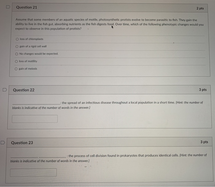 Solved U Question 21 2 pts Assume that some members of an | Chegg.com