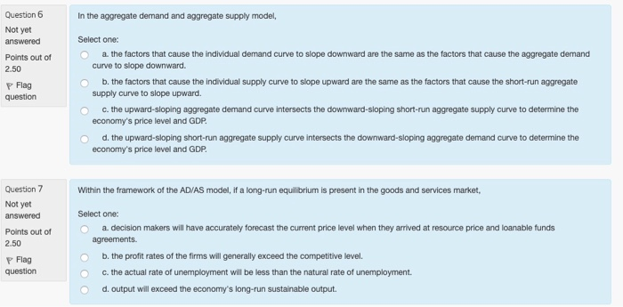 Solved In the aggregate demand and aggregate supply model, | Chegg.com