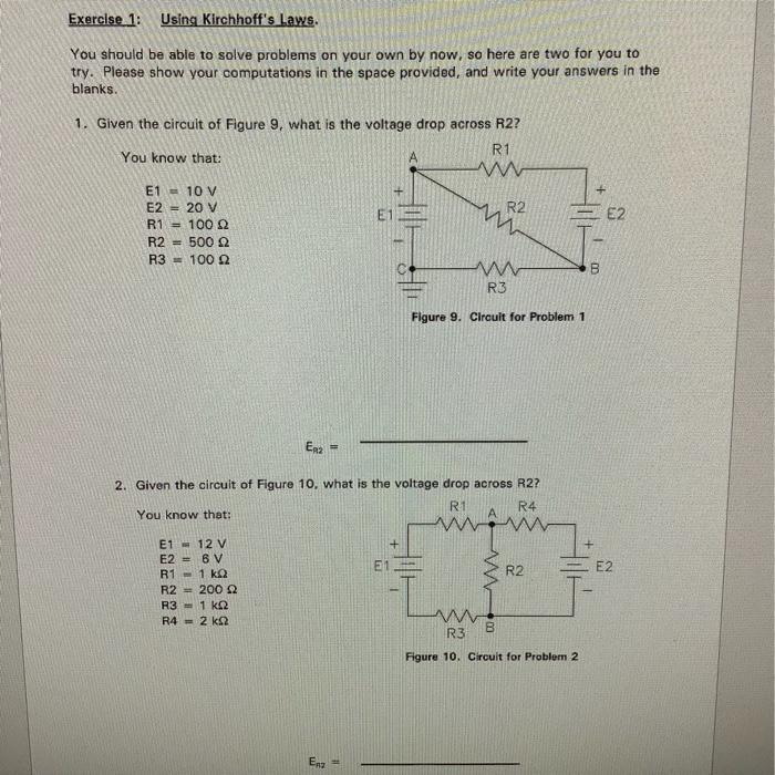 Solved Exercise 1: Using Kirchhoff's Laws. You Should Be | Chegg.com