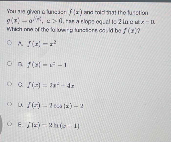 Solved You are given a function f(x) and told that the | Chegg.com