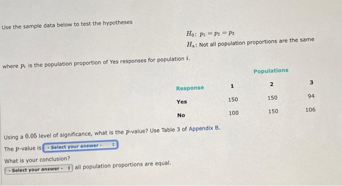Solved Use the sample data below to test the hypotheses Ho: | Chegg.com