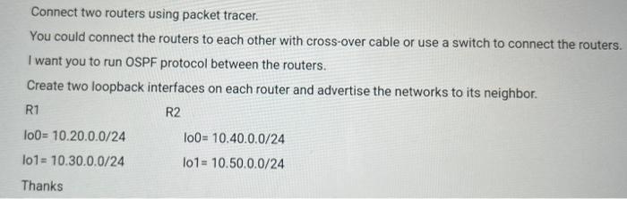 Solved Connect two routers using packet tracer. You could | Chegg.com