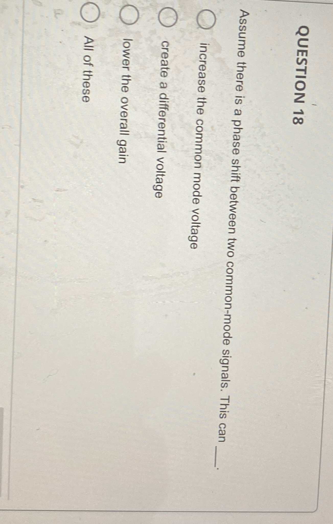 Solved QUESTION 18Assume there is a phase shift between two | Chegg.com