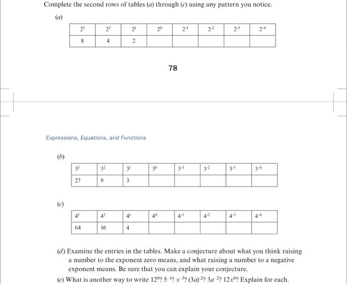 Solved Complete the second rows of tables (a) through (c) | Chegg.com