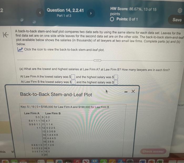 solved-a-back-to-back-stem-and-leaf-plot-compares-two-data-chegg