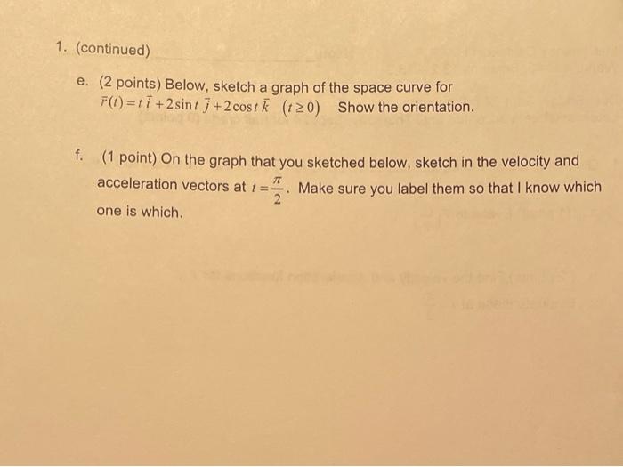 Solved 1. (continued) E. (2 Points) Below, Sketch A Graph Of | Chegg.com