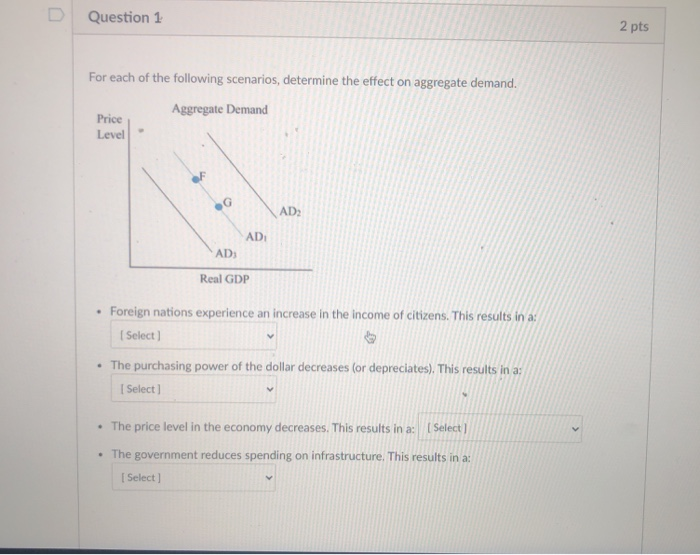 Solved D Question 1 2 pts For each of the following | Chegg.com