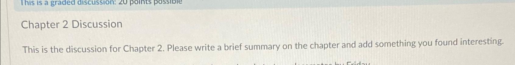 Solved Chapter 2 ﻿DiscussionThis is the discussion for | Chegg.com