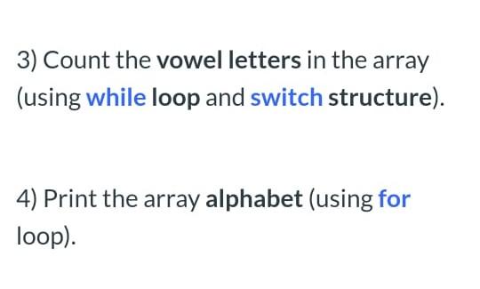 Solved Write a C++ program that declares an array alphabet | Chegg.com