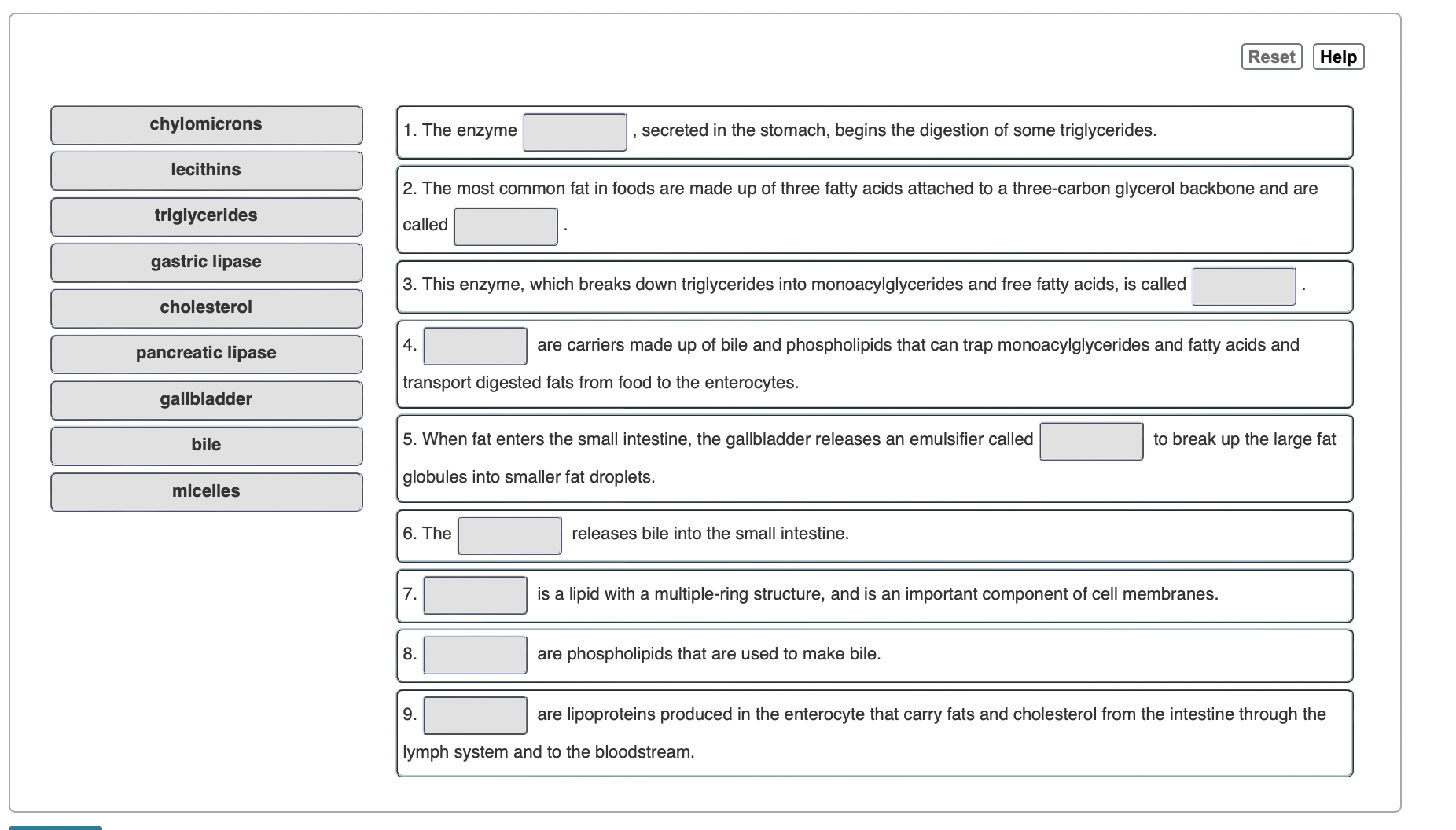 Solved The enzyme, ﻿secreted in the stomach, begins the | Chegg.com