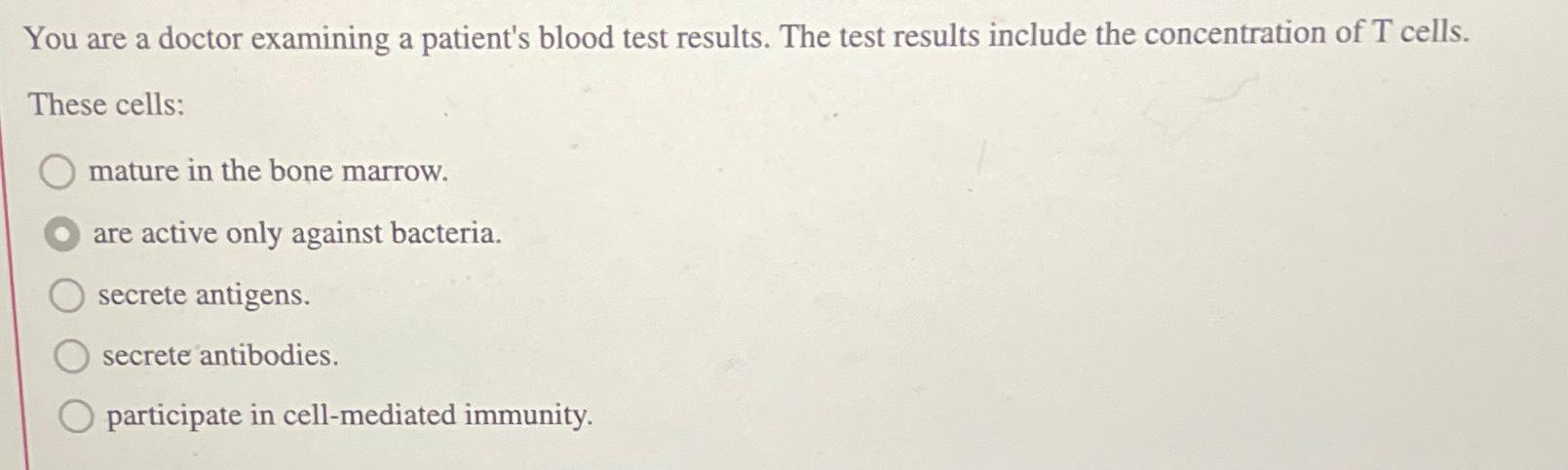 t cells in blood test results