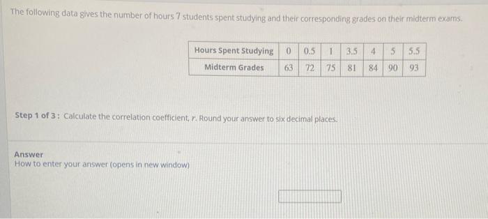 Solved The following data gives the number of hours 7 | Chegg.com
