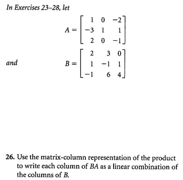 Matrix Column Representation Solved PLEASE ANSWER PROPERLY, THOROUGHLY, AND GIVE FULL AND | Chegg.com