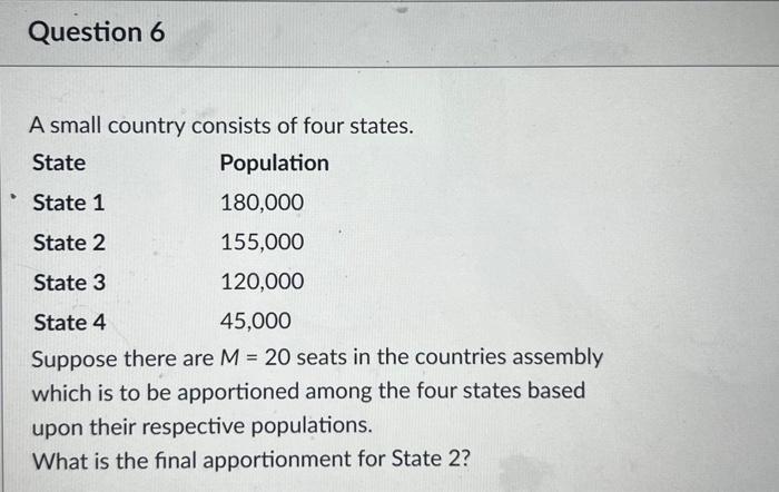 Solved A Small Country Consists Of Four States. Suppose | Chegg.com