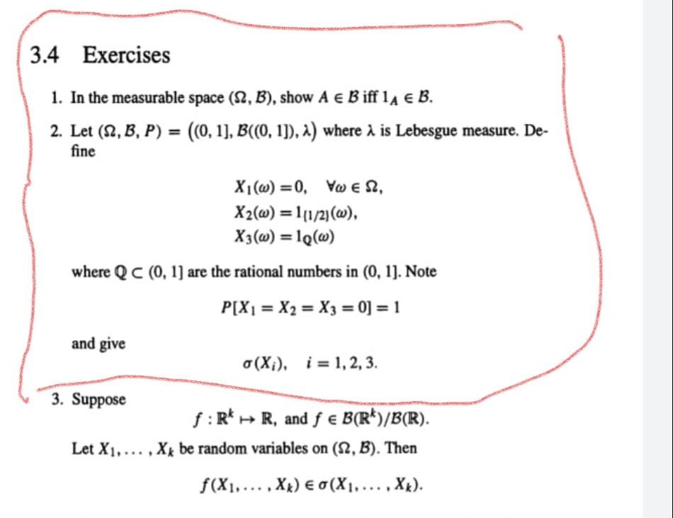 Solved 2. Let (Ω,B,P)=((0,1],B((0,1]),λ) Where λ Is Lebesgue | Chegg.com