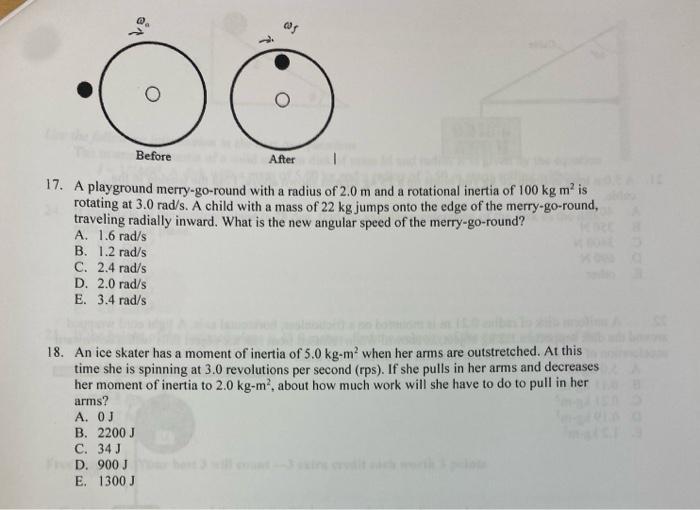 Solved 17. A playground merrygoround with a radius of 2.0