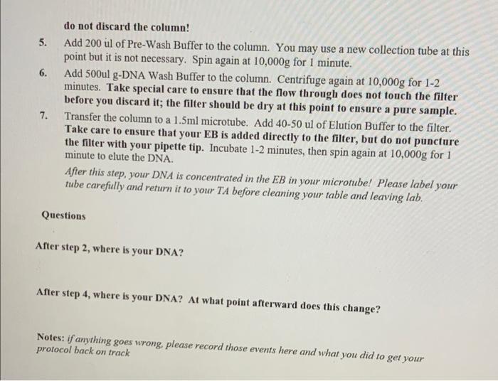 Solved Lab notebook entry #3: DNA extraction Week of | Chegg.com