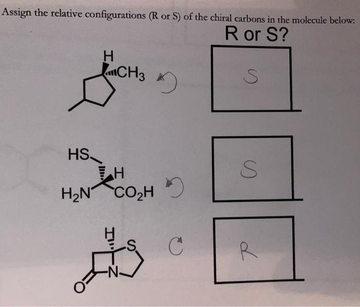 Solved assign the relative configurations (R or S) of the | Chegg.com