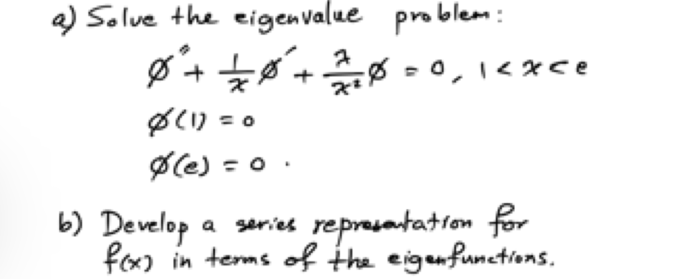 Solved a) ﻿Solve the eigenvalue | Chegg.com