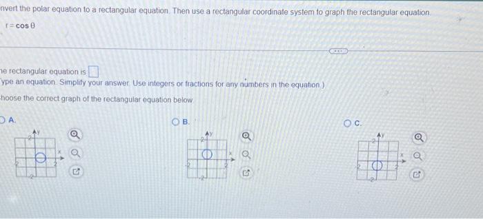 Solved nvert the polar equation to a rectangular equation. | Chegg.com