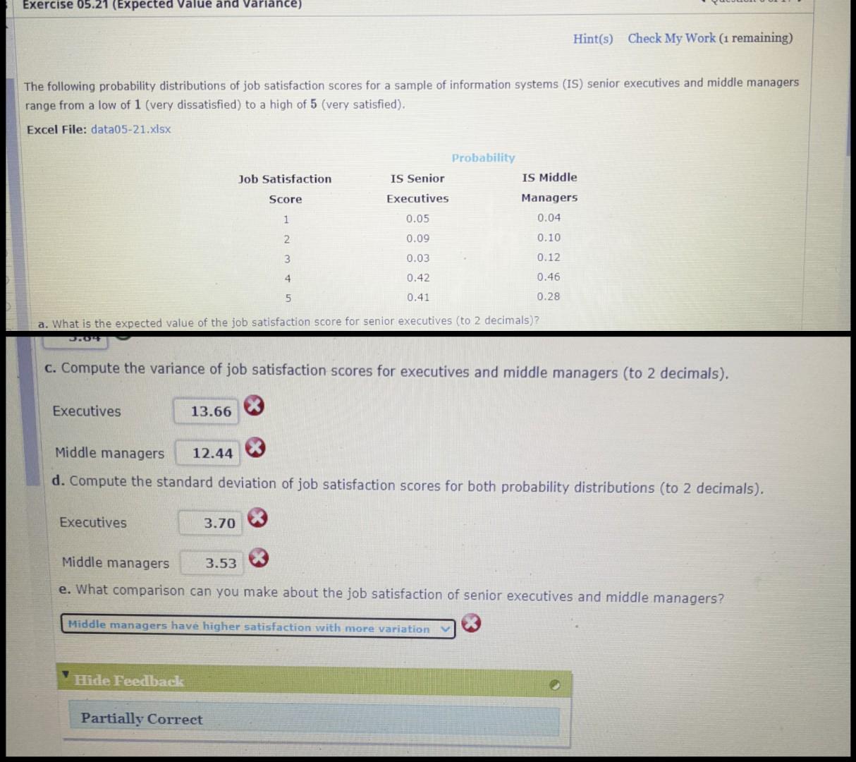 Solved Exercise 05.21 (Expected Value And Variance) Hint(s) | Chegg.com