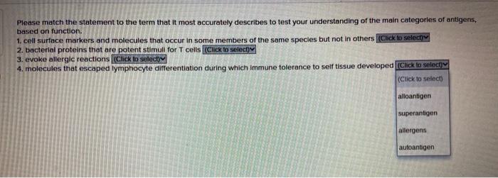 Solved Please match the statement to the term that it most | Chegg.com 