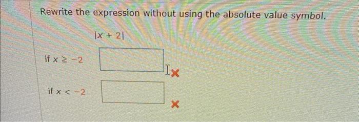 Rewrite the expression without using the absolute value symbol.
\[
|x+2|
\]
\[
\text { if } x \geq-2
\]