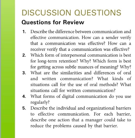 Communication Business English Questions