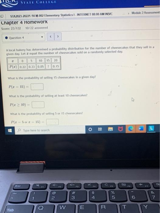 Solved STATE COLLEGE Module 2 Assessment STA2023 | Chegg.com