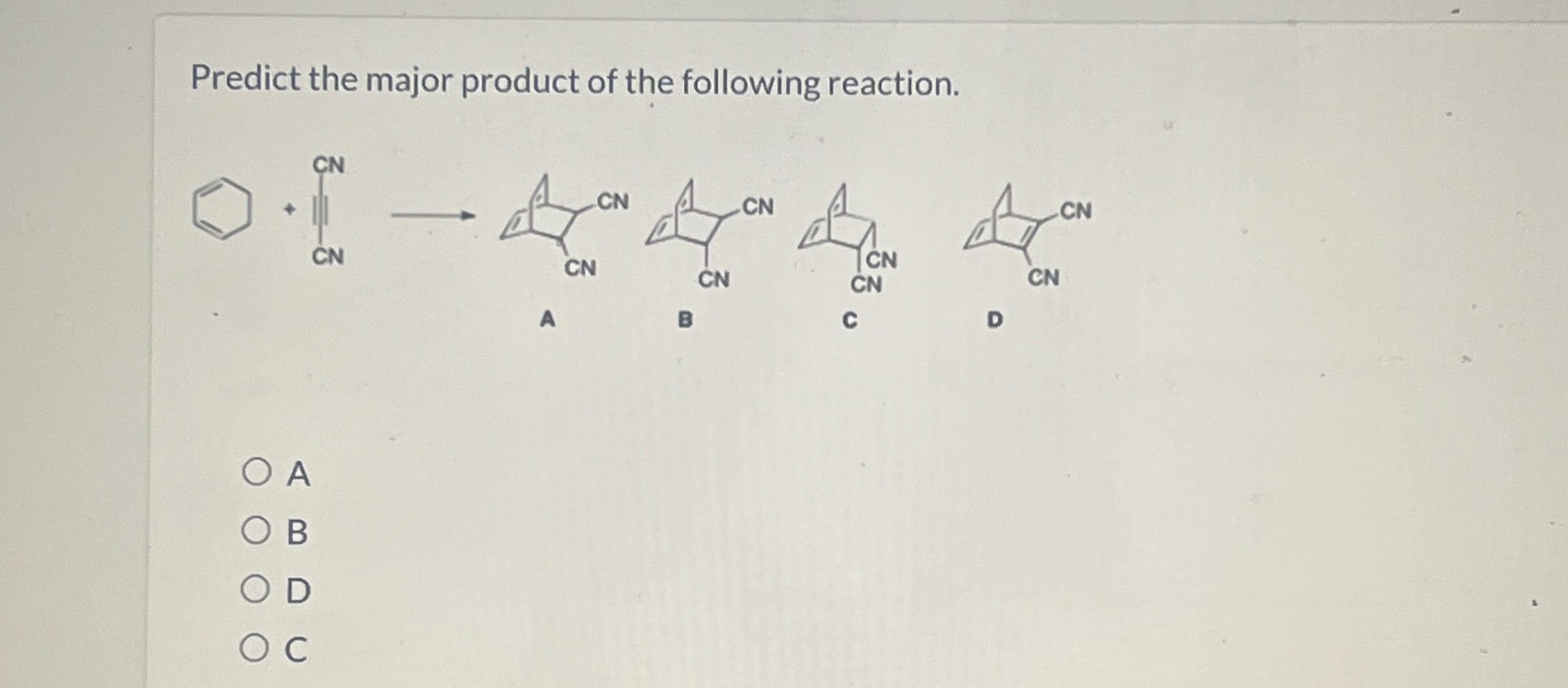 Solved Predict the major product of the following | Chegg.com