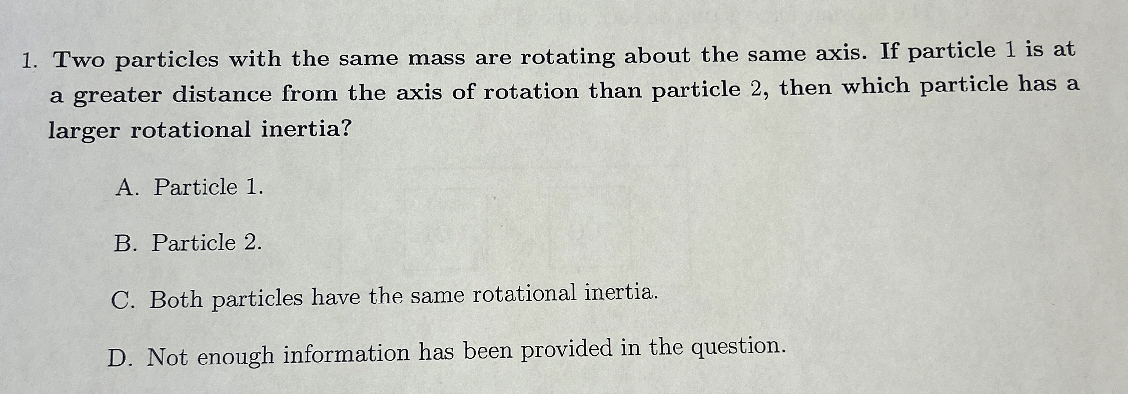 Solved Two particles with the same mass are rotating about | Chegg.com