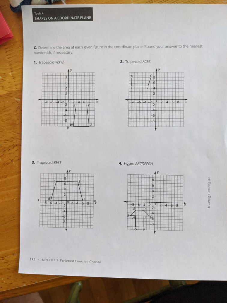 Solved Topic 4 SHAPES ON A COORDINATE PLANE C. Determine the | Chegg.com