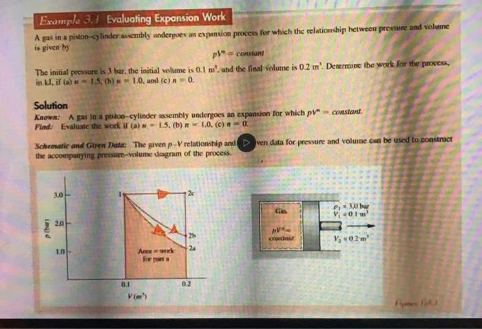 Solved Example 3.1 Evaluating Expansion Work A gas in a | Chegg.com
