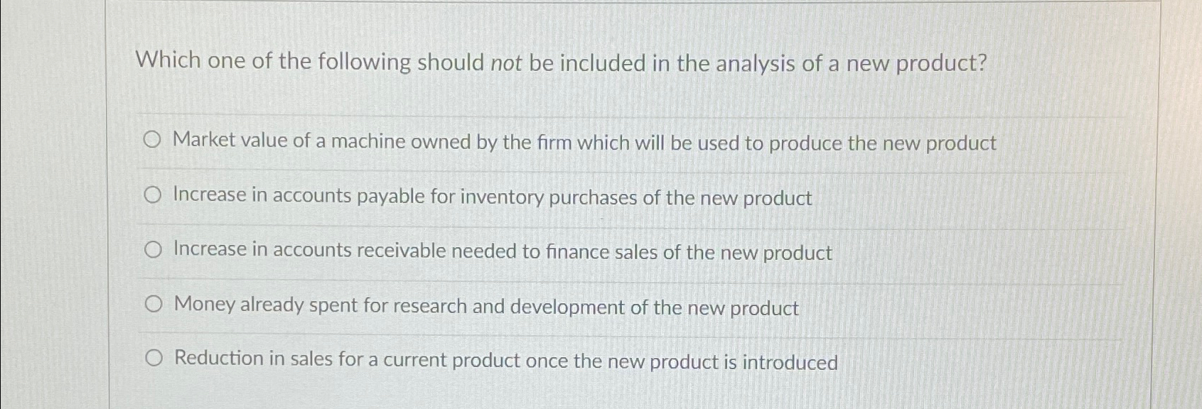 Solved Which one of the following should not be included in