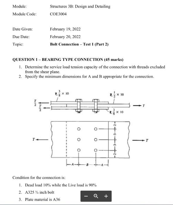 Solved QUESTION 2 SLIP CRITICAL CONNECTION (45 marks)