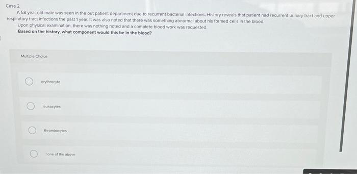Solved Case 1 A 65 year old female was seen in the ER | Chegg.com