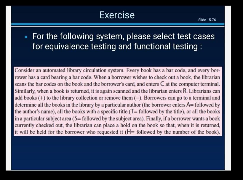 Solved Exercise Slide 15.76 For The Following System, Please | Chegg.com