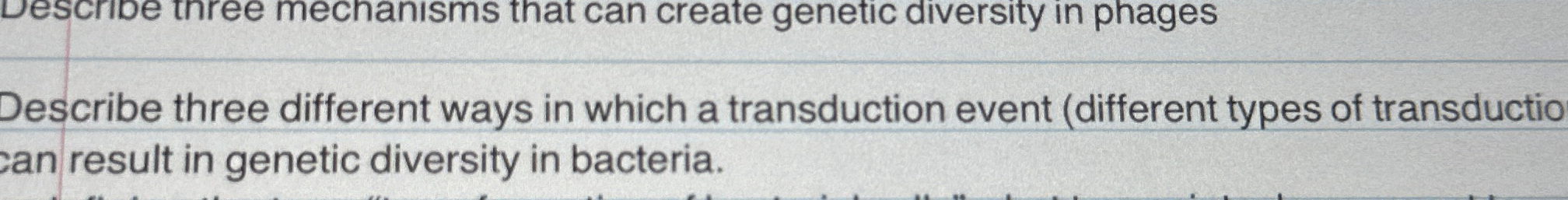 Solved Describe three different ways in which a transduction | Chegg.com
