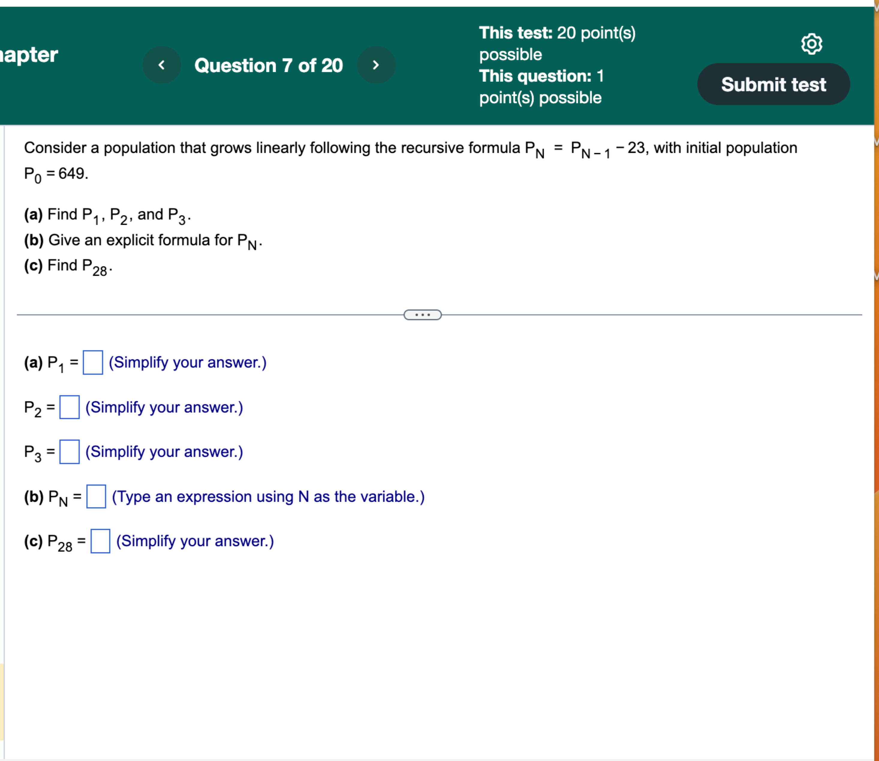 Solved Consider A Population That Grows Linearly Following