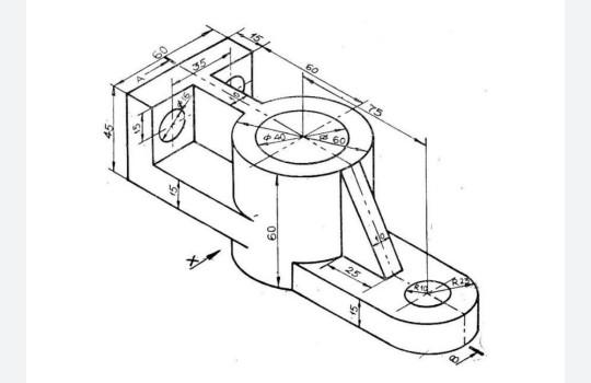 Solved Draw orthographic projection taking X as front view n | Chegg.com