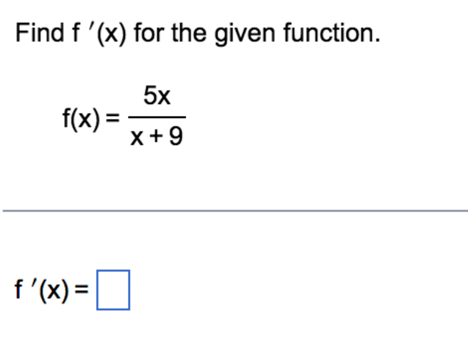 Solved Find F X ﻿for The Given Function F X 5xx 9f X