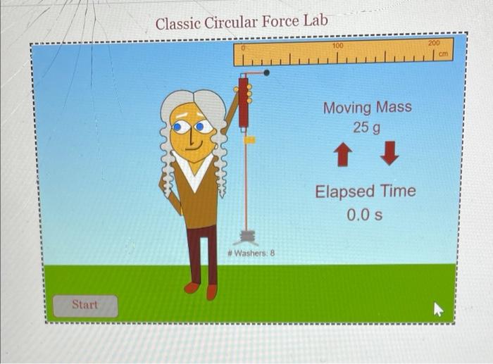 Solved physics centripetal acceleration lab experiment. | Chegg.com