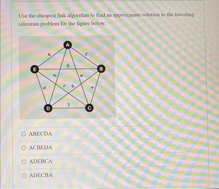 Solved Use the cheapest link algorithm to find an | Chegg.com