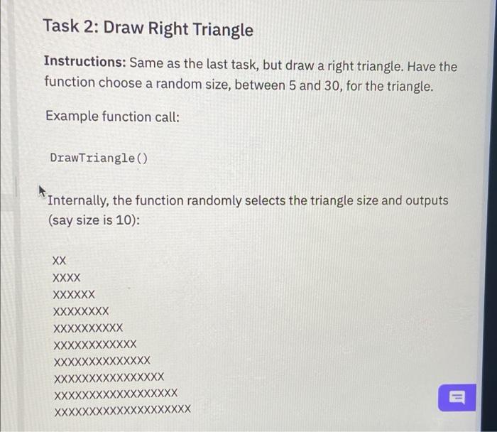 Solved Task 2: Draw Right Triangle Instructions: Same as the | Chegg.com